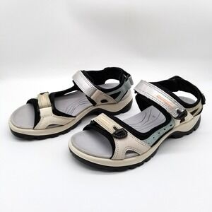 Ecco Yucatan Sandals Womens 38 US 7.5  Gray Black Outdoor Hiking Comfort Shoes